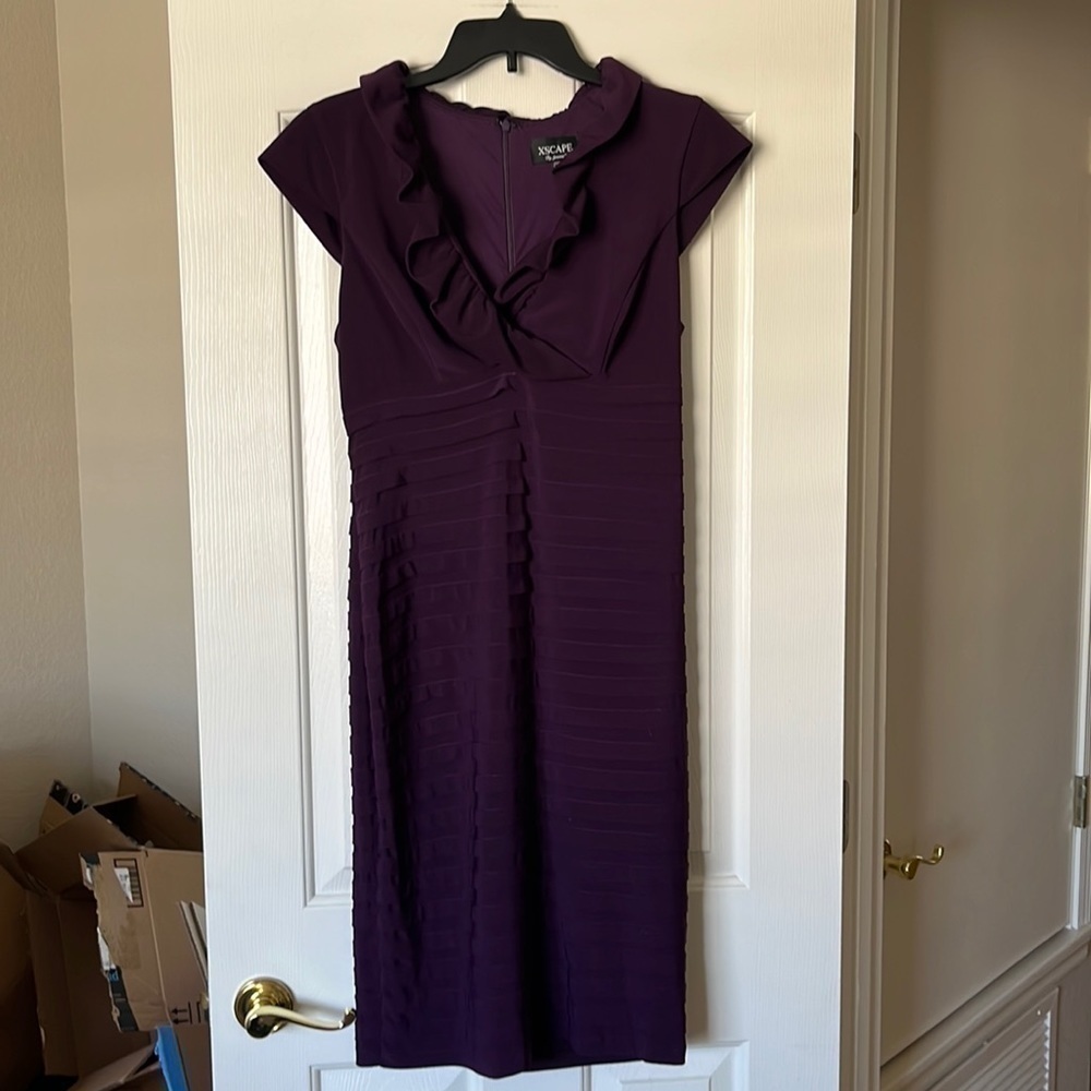 Xscape EUC dark purple bodycon dress size 12